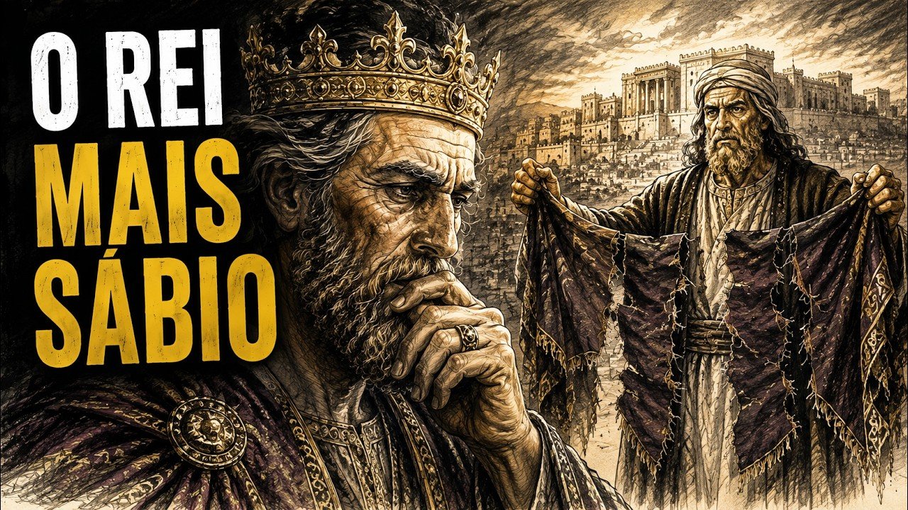 Rei Salomão em ilustração bíblica sobre sua sabedoria e queda